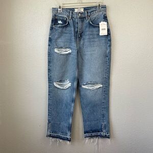 NWT We The Free Yosemite Blue Distressed Denim Jeans Sizes 26 and 30